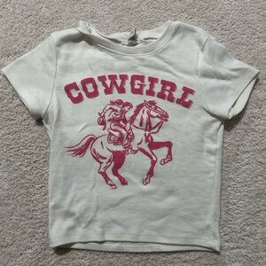 Cowgirl Graphic pink crop top